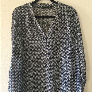 a.n.a Semi-Sheer Long Sleeved Shirt 1X